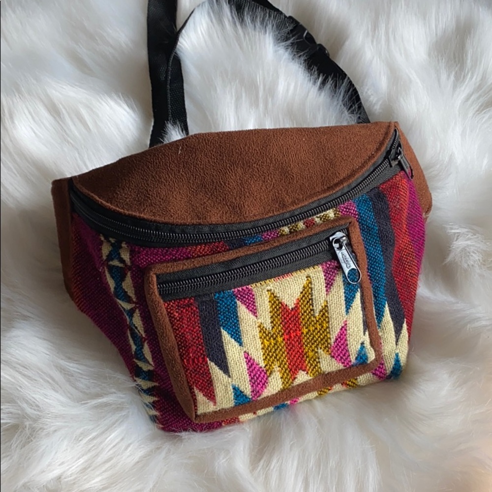 Aztec Kilim boho fun print fanny pack adjustable